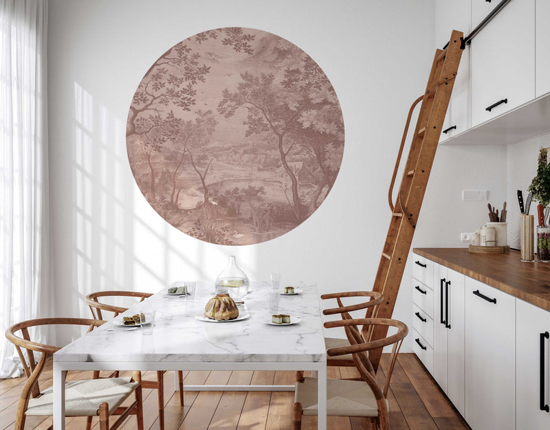 Sticker mural rond - Into The Woods Soft Terra