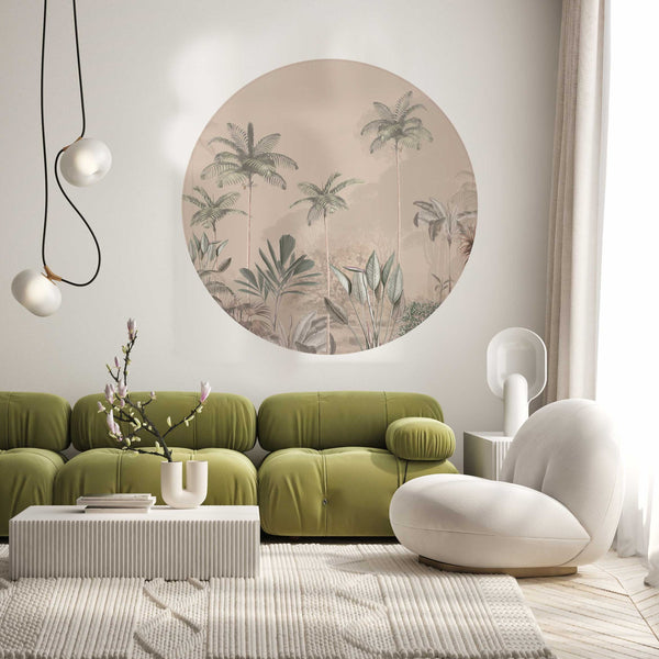 Round wall sticker - Tropical Wilderness - soft