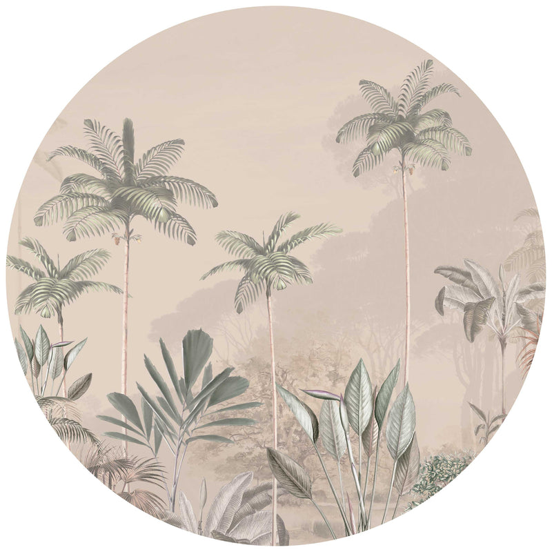 Round wall sticker - Tropical Wilderness - soft