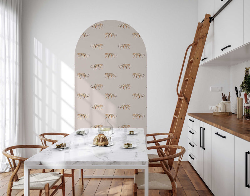 Peel and stick Arch Wallpaper Decal - Leopard Nude