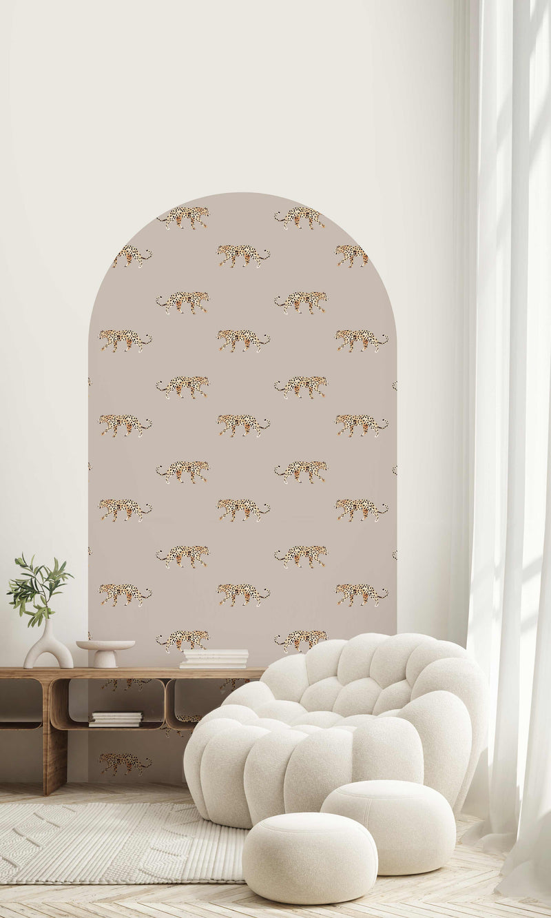 Zelfklevende behang boog sticker - Leopard green