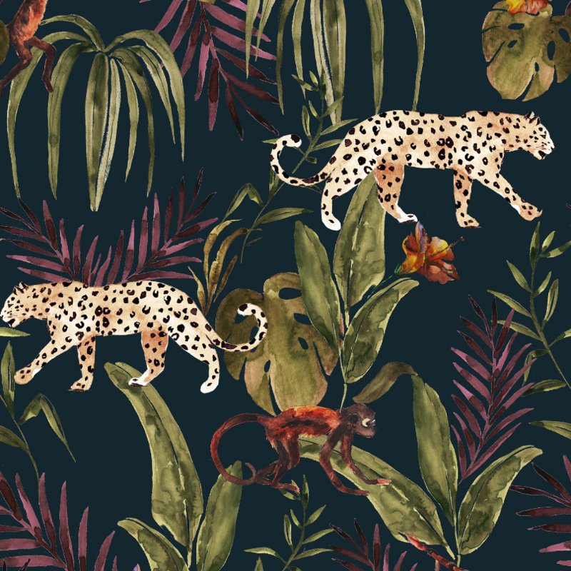 Sale Papel pintado Jungle - MONKEY BUSINESS - oscuro 450x280cm