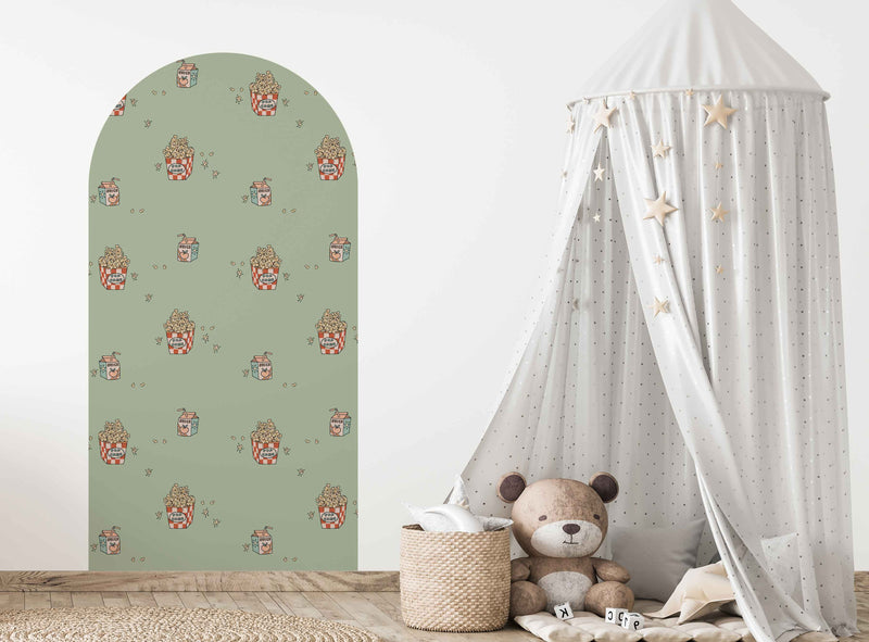 Peel and stick Arch Wallpaper Decal - Popcorn Green