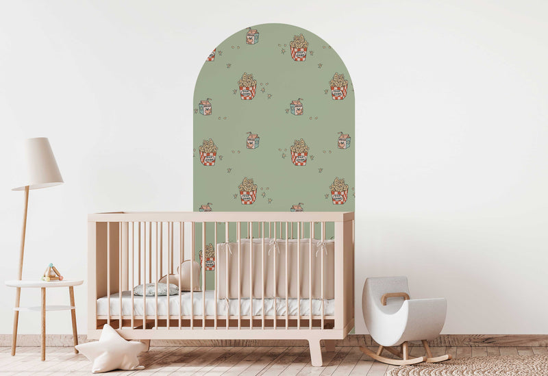 Peel and stick Arch Wallpaper Decal - Popcorn Green