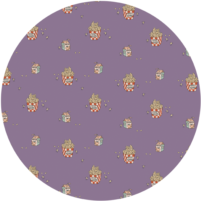 Ronde wandsticker - Popcorn Purple