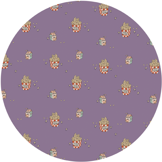 Round wall sticker - Popcorn Purple