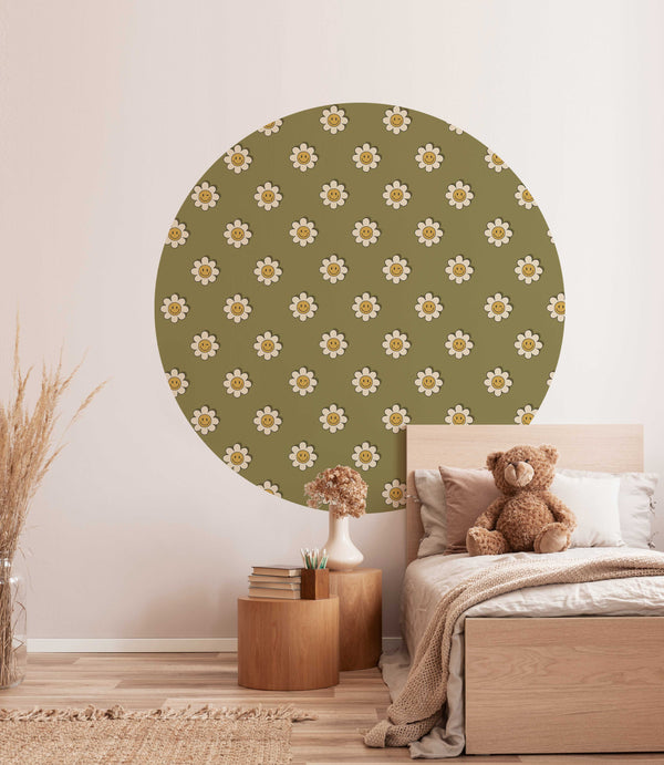 Autocollant mural rond - Dandy Daisy