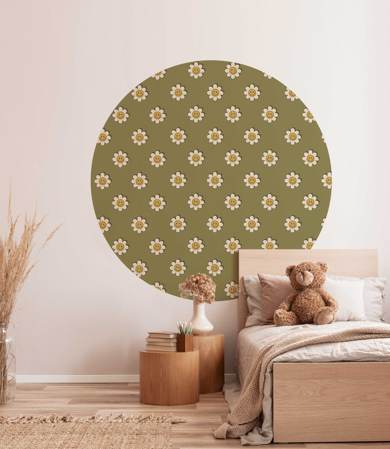 Autocollant mural rond - Dandy Daisy