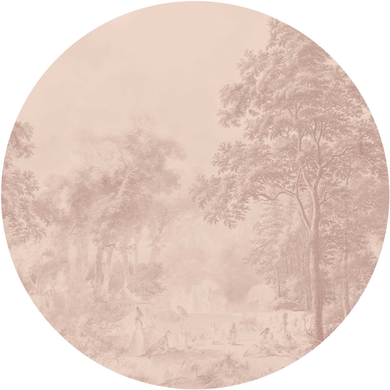 Autocollant mural rond - Romantic Garden