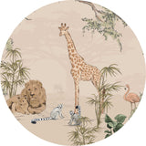 Autocollant mural rond - Safari Mooz