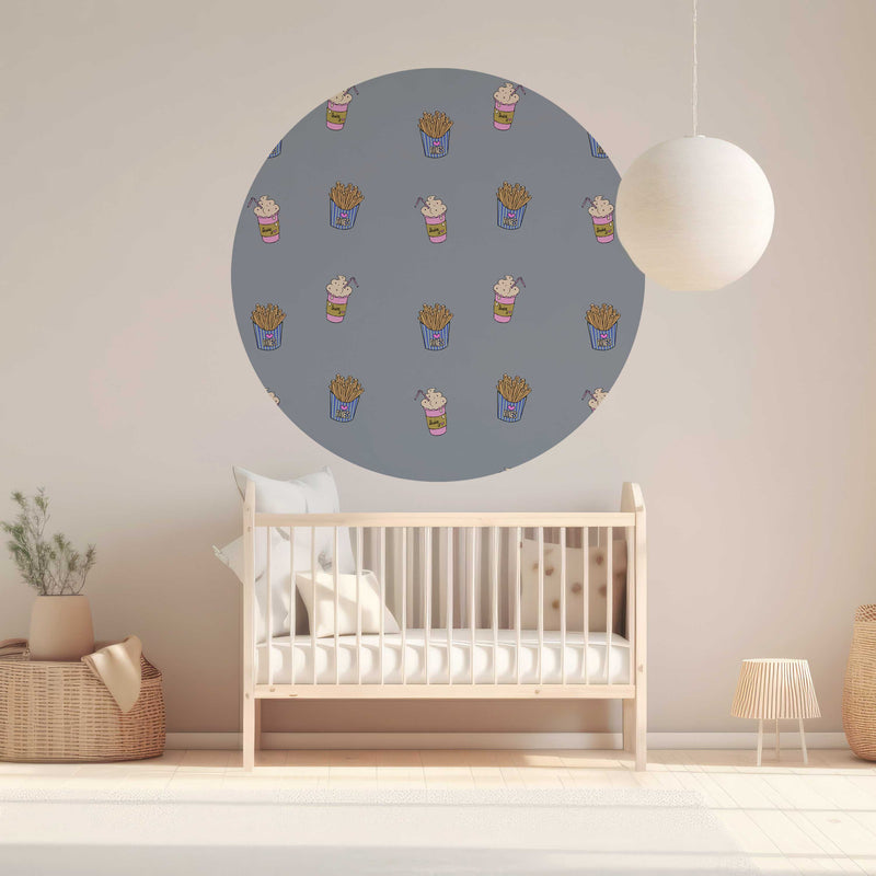 Autocollant mural rond - Shakey Fries