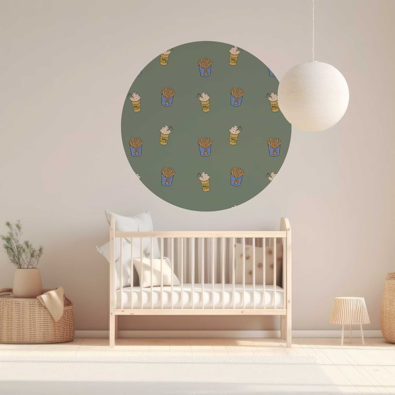 Autocollant mural rond - Shakey Fries