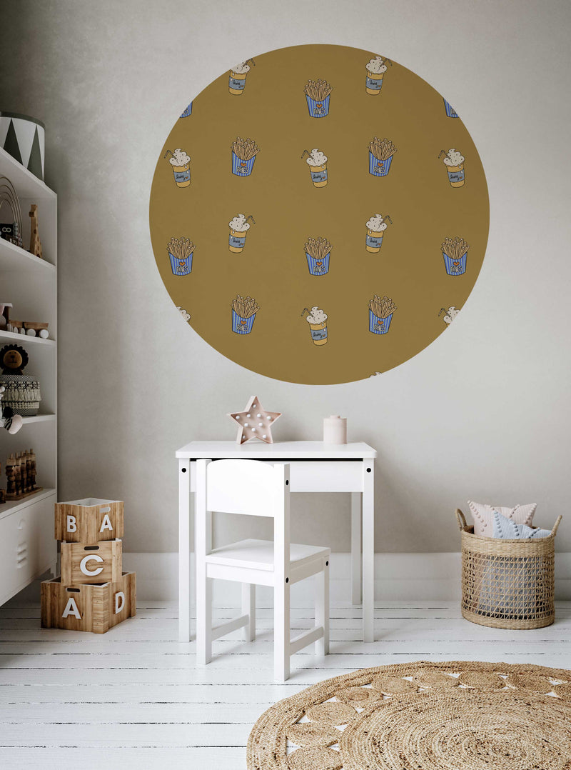 Autocollant mural rond - Shakey Fries