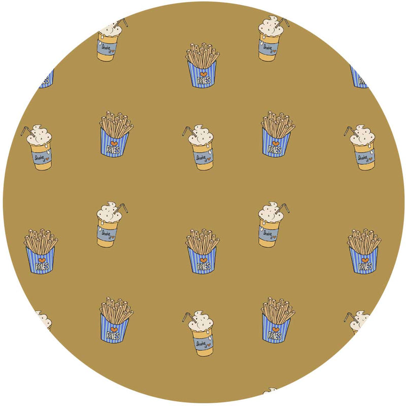 Autocollant mural rond - Shakey Fries
