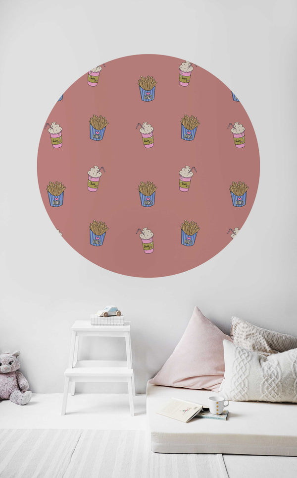 Autocollant mural rond - Shakey Fries