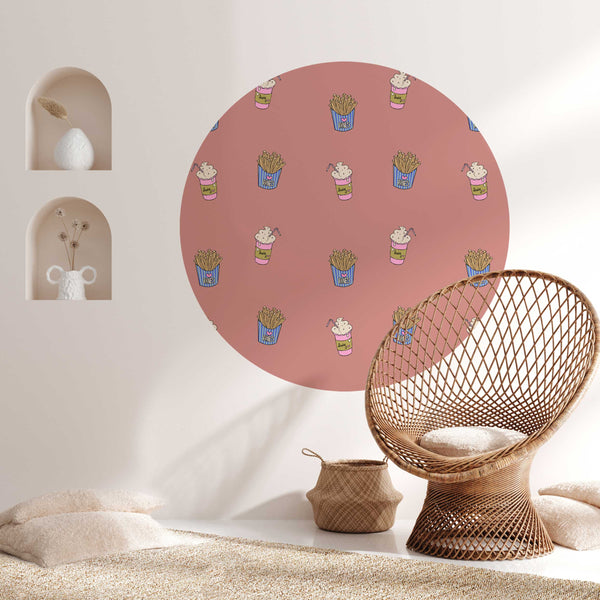Autocollant mural rond - Shakey Fries