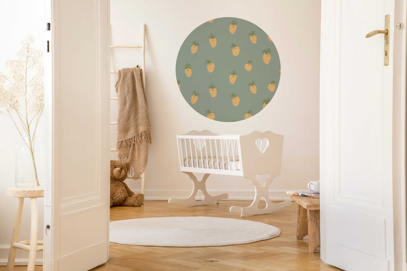 Autocollant mural rond - Straw Berry