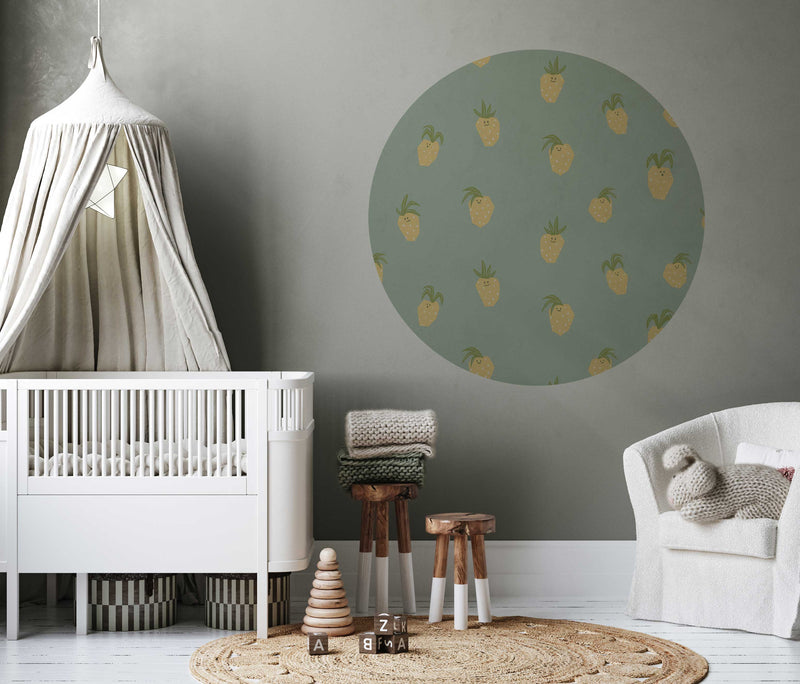 Autocollant mural rond - Straw Berry