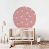Autocollant mural rond - Straw Berry