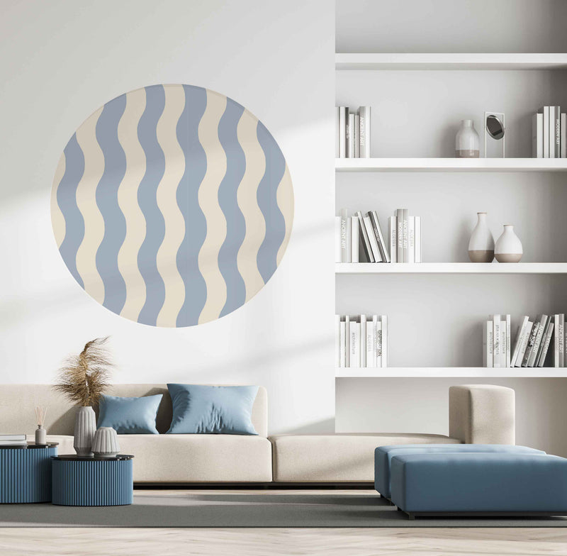 Autocollant mural rond - Sway Stripe