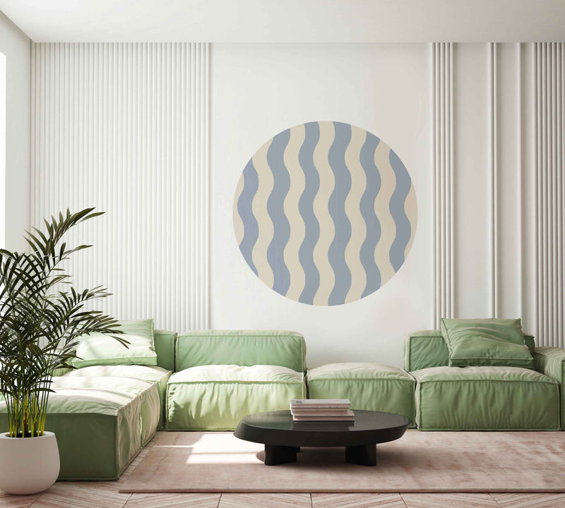 Autocollant mural rond - Sway Stripe