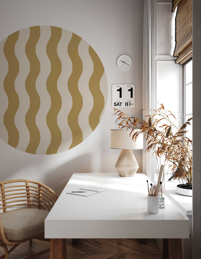 Autocollant mural rond - Sway Stripe