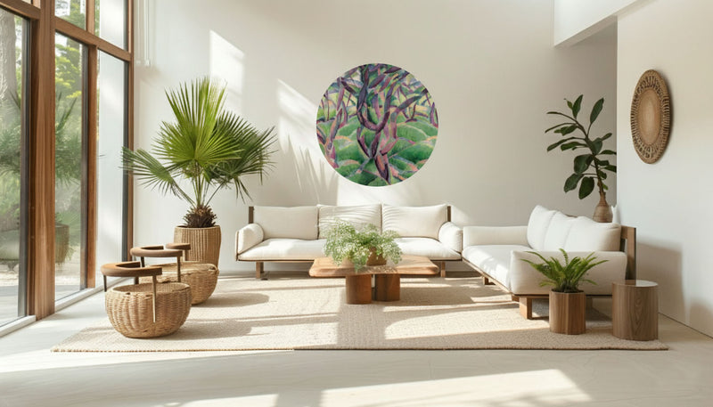 Autocollant mural rond - Wild Strokes