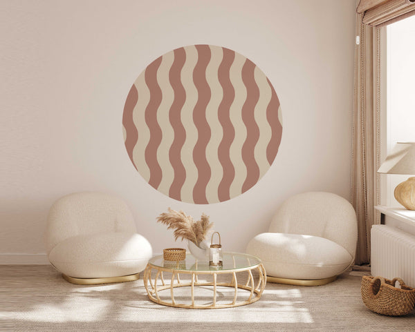 Autocollant mural rond - Sway Stripe