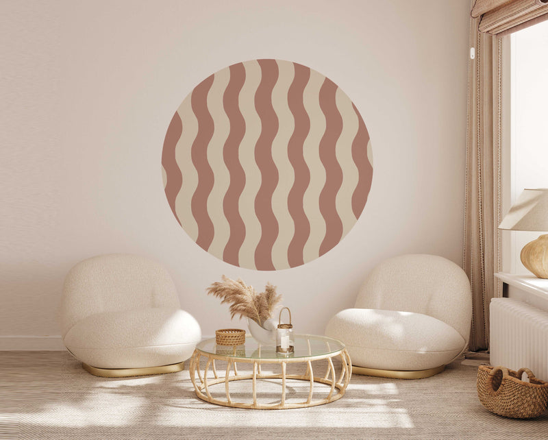 Autocollant mural rond - Sway Stripe