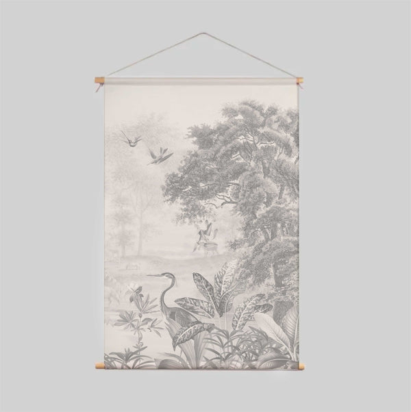 Textile Poster - SCENIC LANDSCAPE Grey