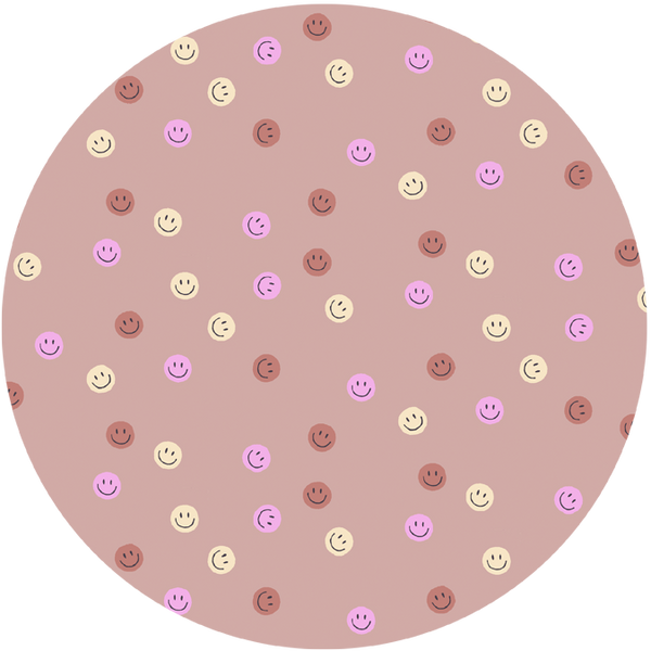 Runder Wandaufkleber - Smiley Soft Terra