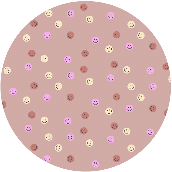 Runder Wandaufkleber - Smiley Soft Terra