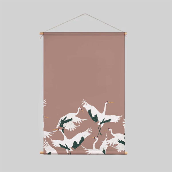 Textiel poster - Stork Dark Blush