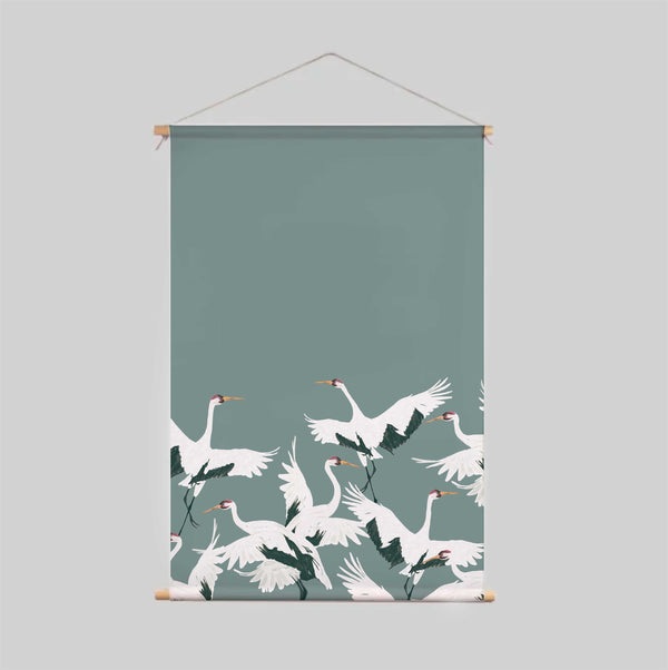 Textiel poster - Stork Teal