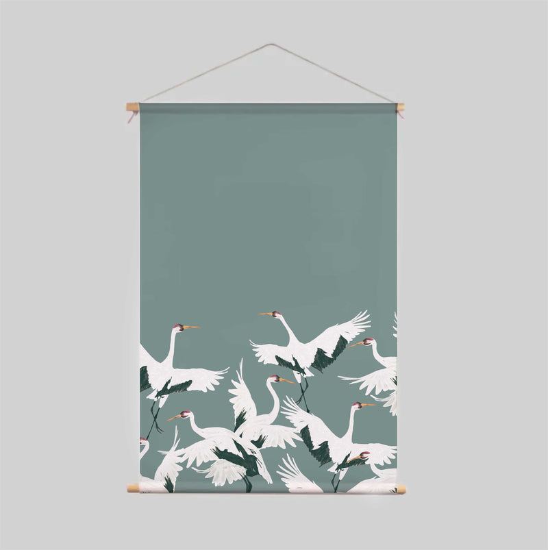 Textiel poster - Stork Teal