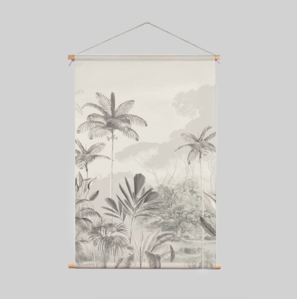 SALE Textile Poster -  Tropical Wilderness - Beige 120x170cm