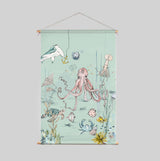 Poster Tessile - Underwater Wonders menta