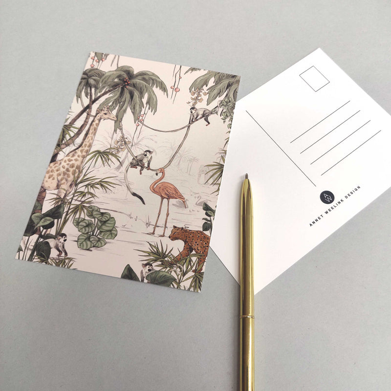 Postkarte - Jungle Jazz Offwhite