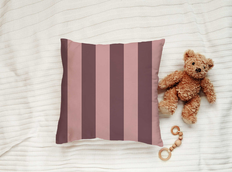 Outdoor Pillow - Adeline Stripe Pink / Aubergine