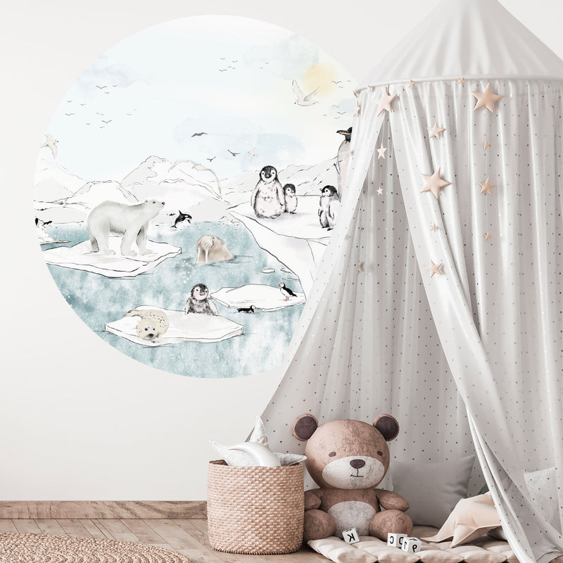 Round wall sticker - Antarctica