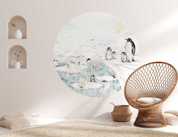 Round wall sticker - Antarctica