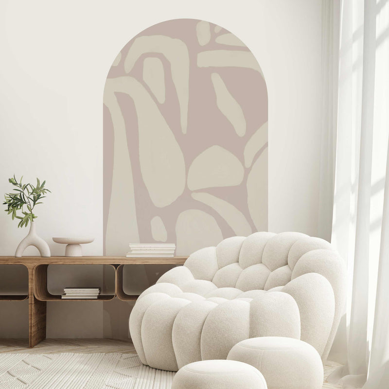 Peel and stick Arch Wallpaper Decal - Asher Shapes Beige