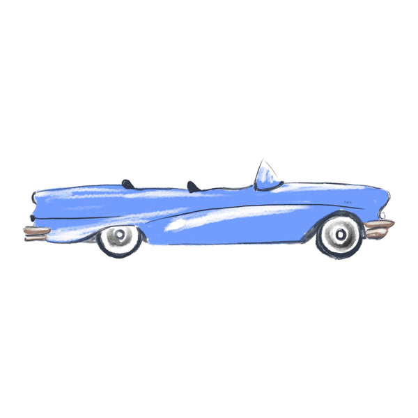 Wandsticker - Blue Convertible