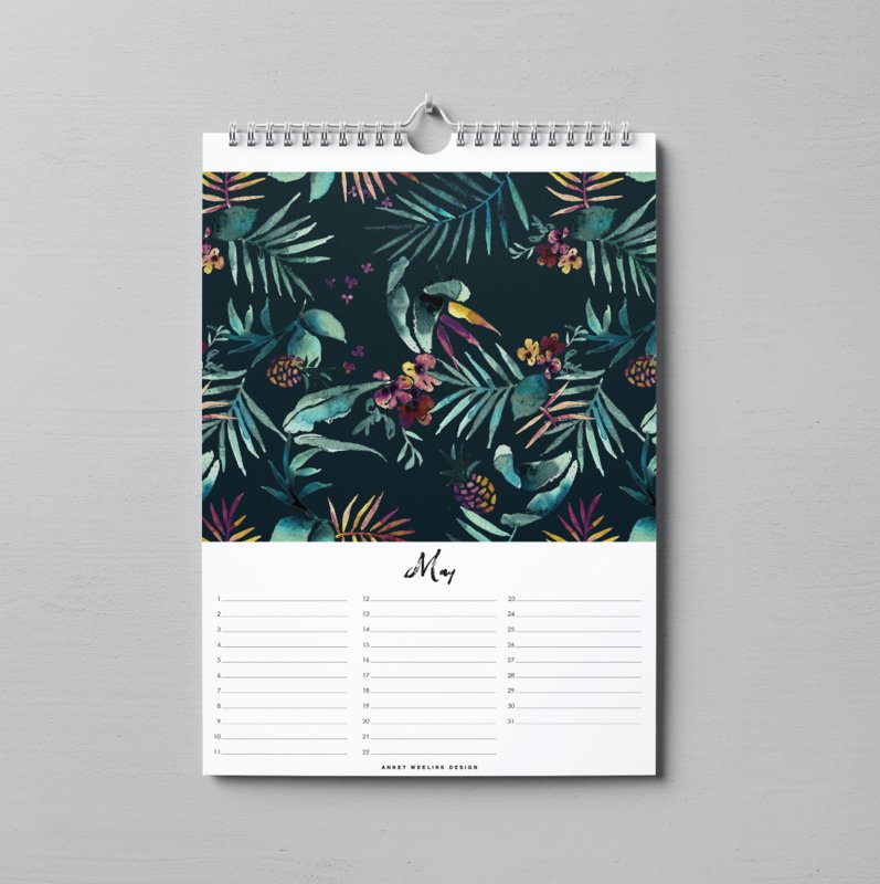 Birthday Calendar - INTO THE JUNGLE - A4 - Perpetual