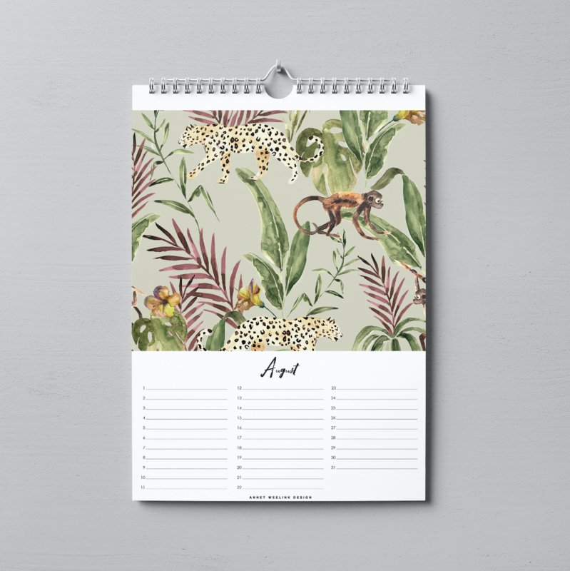 Birthday Calendar - INTO THE JUNGLE - A4 - Perpetual