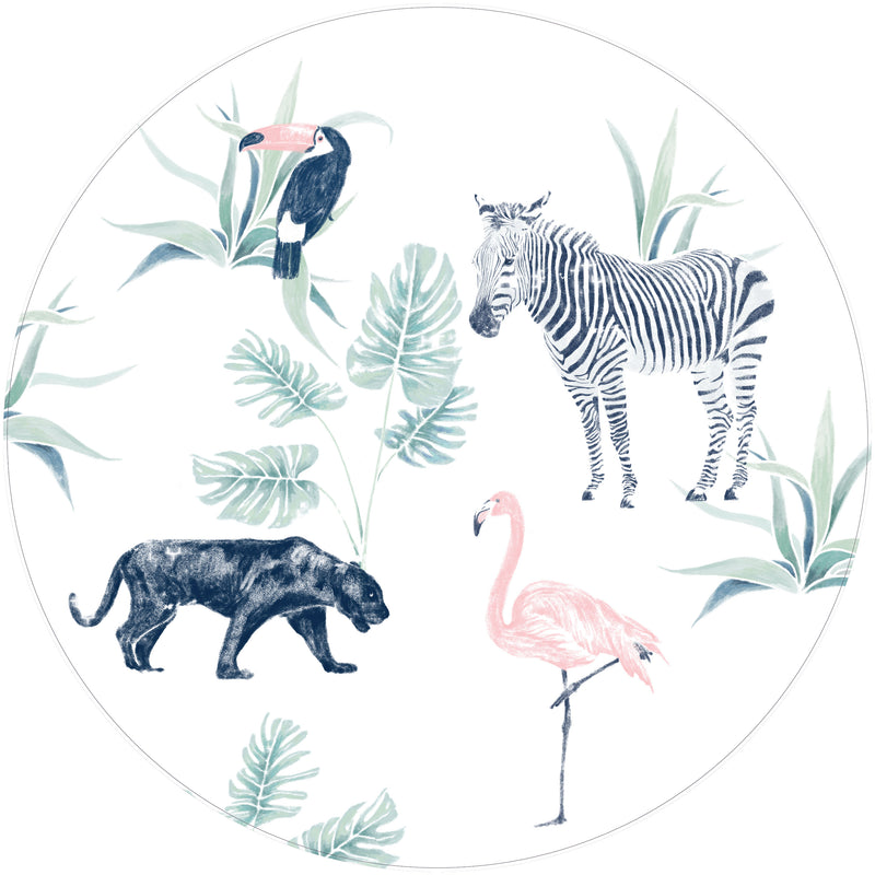 Sticker mural rond - Chiq Safari