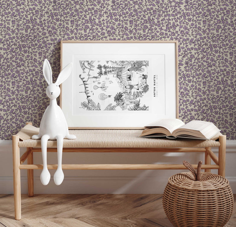 Wallpaper on roll - Ditsy Daisy lilac