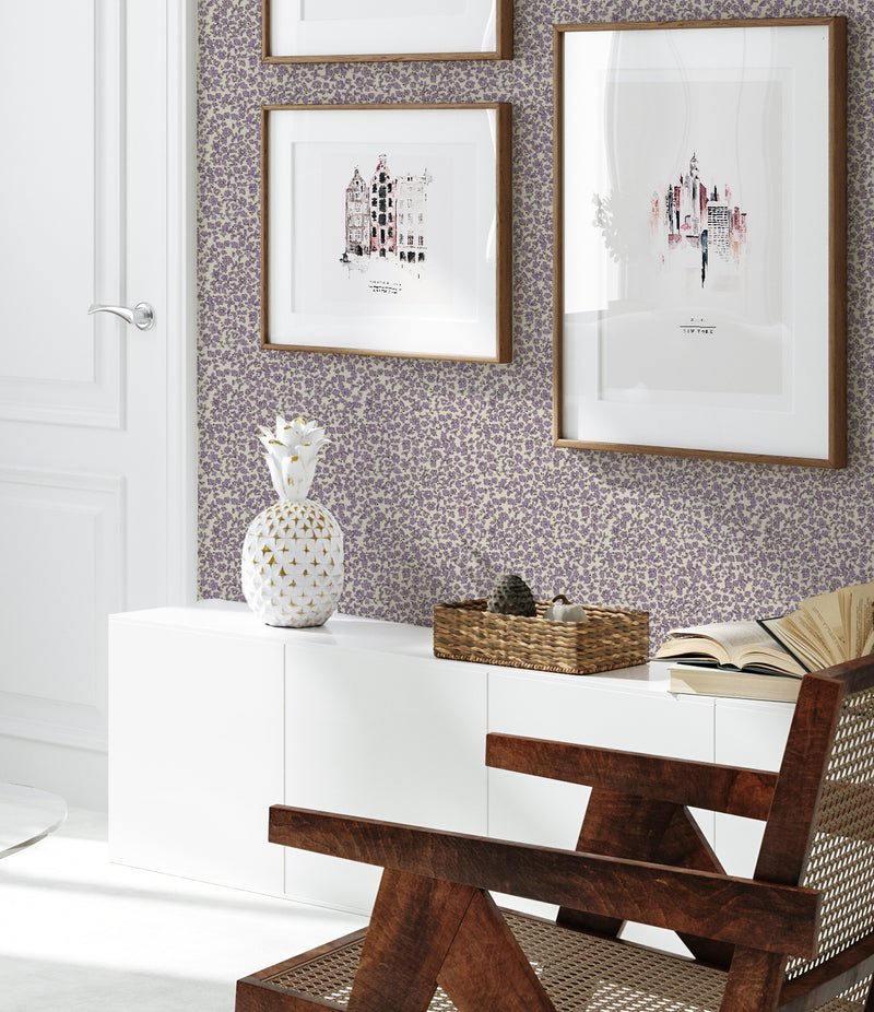 Wallpaper on roll - Ditsy Daisy lilac