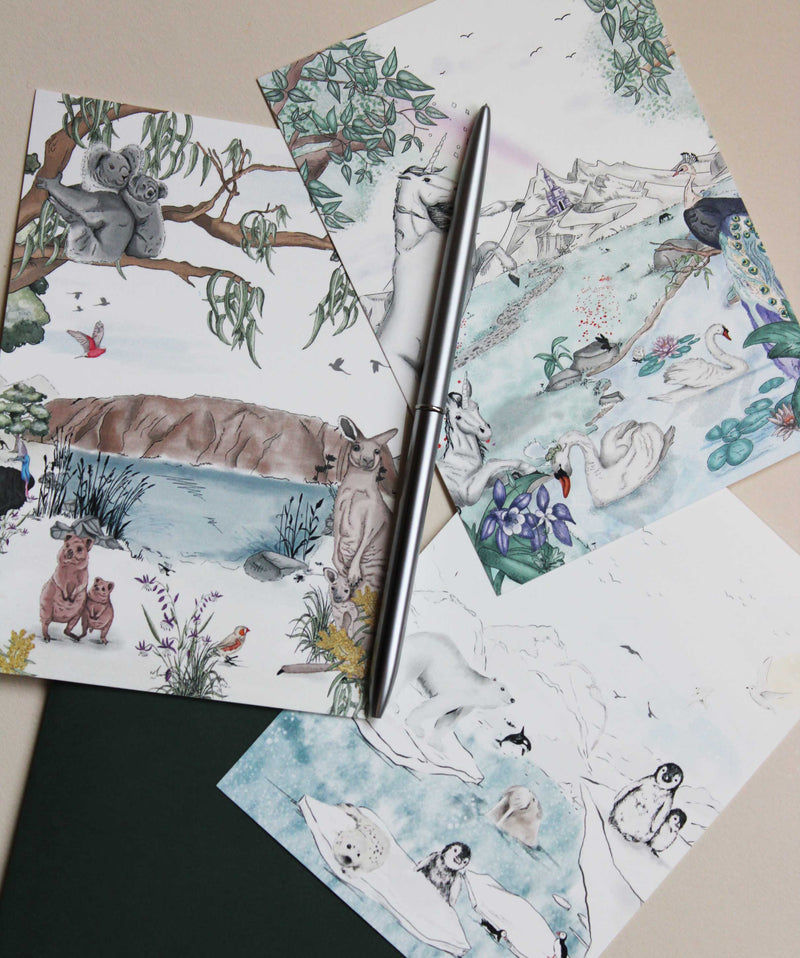 Carte postale - Licornes enchantées