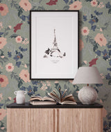 Wallpaper on roll - Feline Forest Flowers